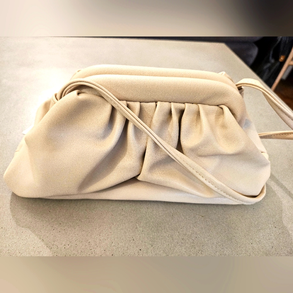 Unbranded Smooth Dumpling Bag Bv Style, Small, Cream Light, Elevated Essentials